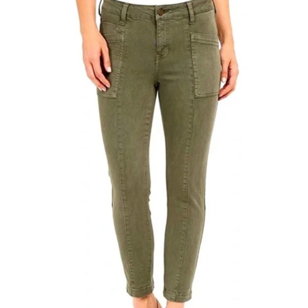 Liverpool Kylie Cropped Cargo Mid Rise Zipper Lower Leg Skinny Jeans Size 2 26